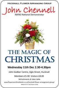 hucknall flower arranging group - the magic of christmas john chennell