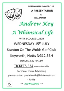 Nottingham Flower Club Open Lunch with Andrew Key