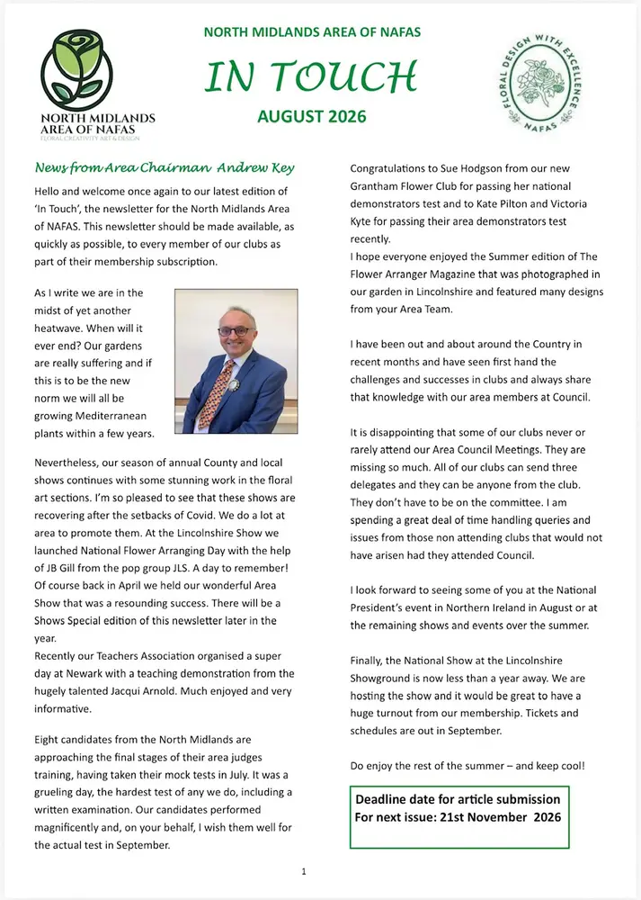 NAFAS in Touch Newsletter August 2026 NAFAS in Touch Newsletter August 2026